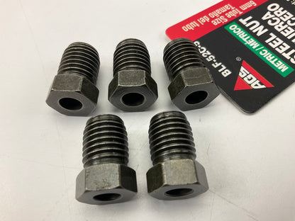 (5) AGS BLF-52C Brake Line Steel Tube Nut, 6mm (M12 X 1.5) Bubble