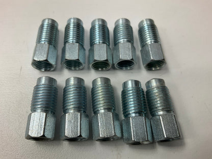 (10) AGS BLF-55C Steel Brake Fitting Adapters, 3/8''-24 Bubble To 7/16''-20 Bubble