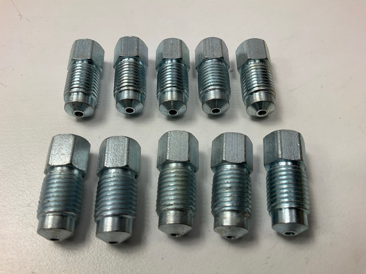 (10) AGS BLF-55C Steel Brake Fitting Adapters, 3/8''-24 Bubble To 7/16''-20 Bubble