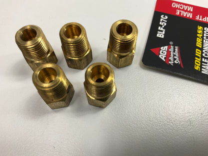 (5) AGS BLF-57C Brass Male Connector, 3/8''-24 Inverted To 1/8'' NPT