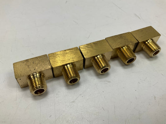 (5) AGS BLF-58C Brass Male Branch Tee, 3/8''-24 Inverted To 1/8'' NPT