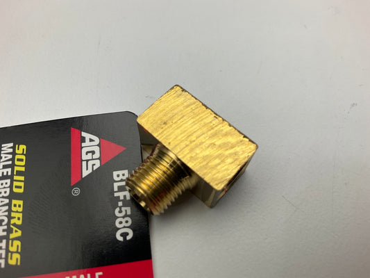 AGS BLF-58C Brass Male Branch Tee, 3/8''-24 Inverted To 1/8'' NPT