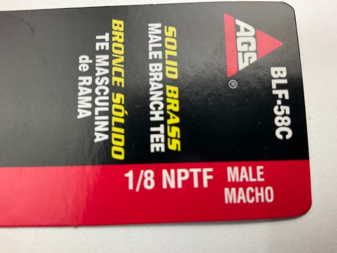 AGS BLF-58C Brass Male Branch Tee, 3/8''-24 Inverted To 1/8'' NPT