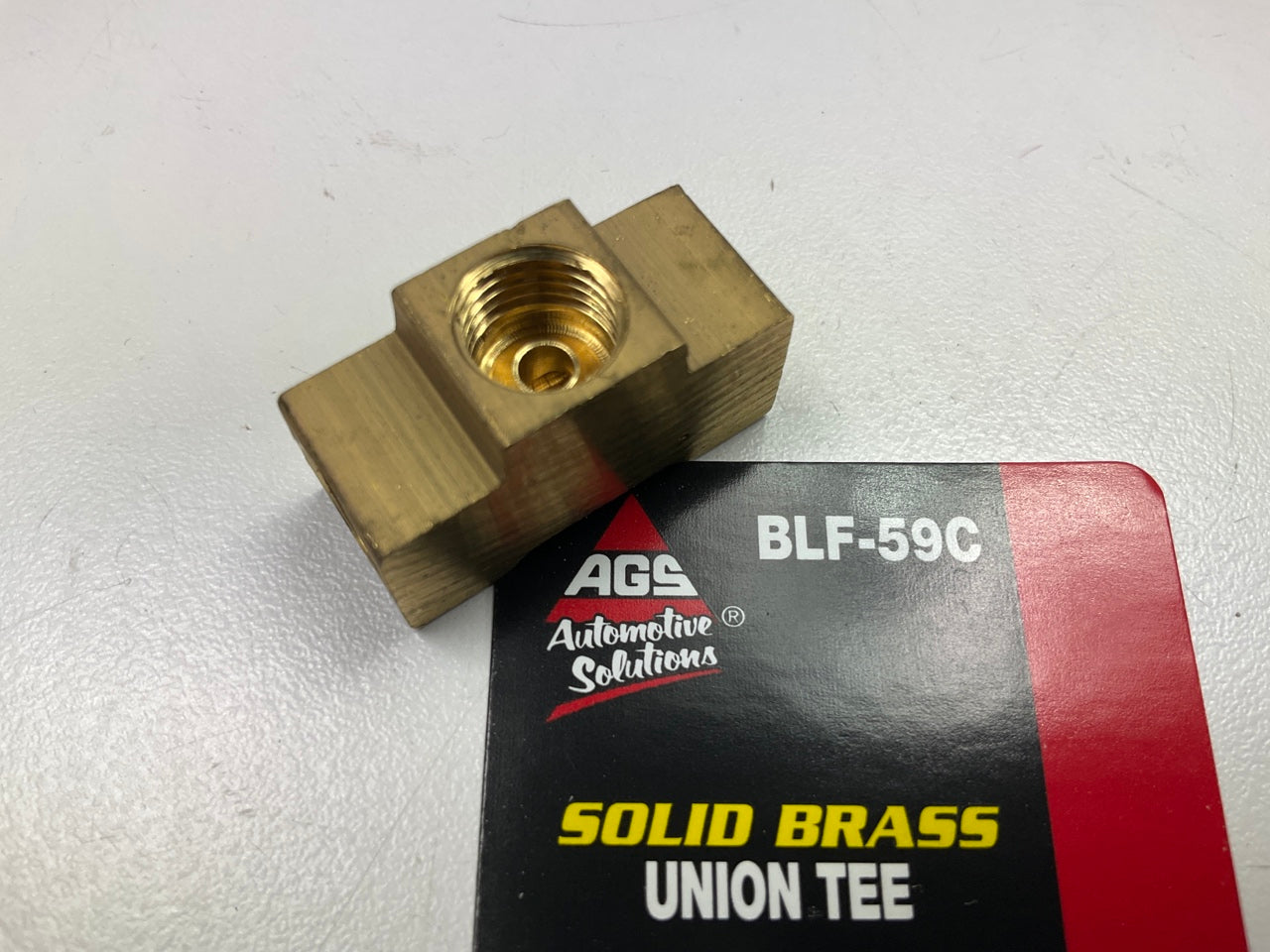 AGS BLF-59C Brass Brake Line Union Tee, Female (3/8-24 Inverted)