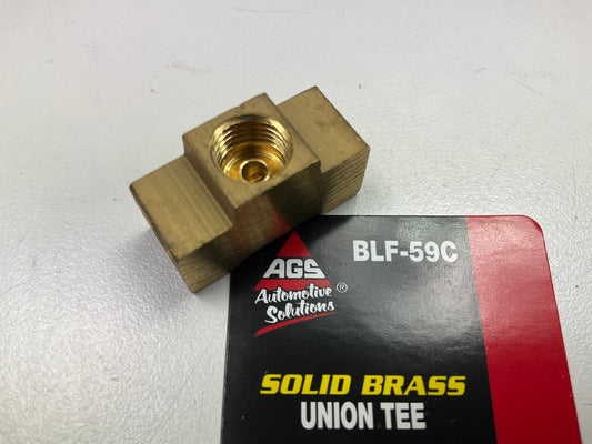 AGS BLF-59C Brass Brake Line Union Tee, Female (3/8-24 Inverted)