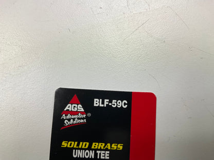 AGS BLF-59C Brass Brake Line Union Tee, Female (3/8-24 Inverted)