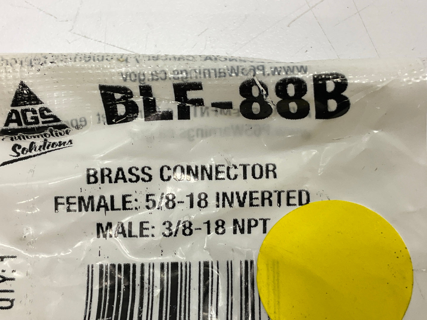 AGS BLF-88B Brake Line Connector, Female 5/8''-18 Inverted X Male 3/8''-18 NPT