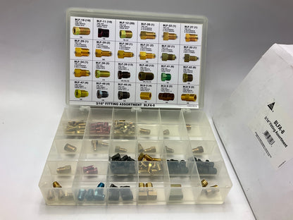 (8) AGS BLFA 3/16'' Tube Nut, Union, Adapter Fitting Assortment, 24 SKU