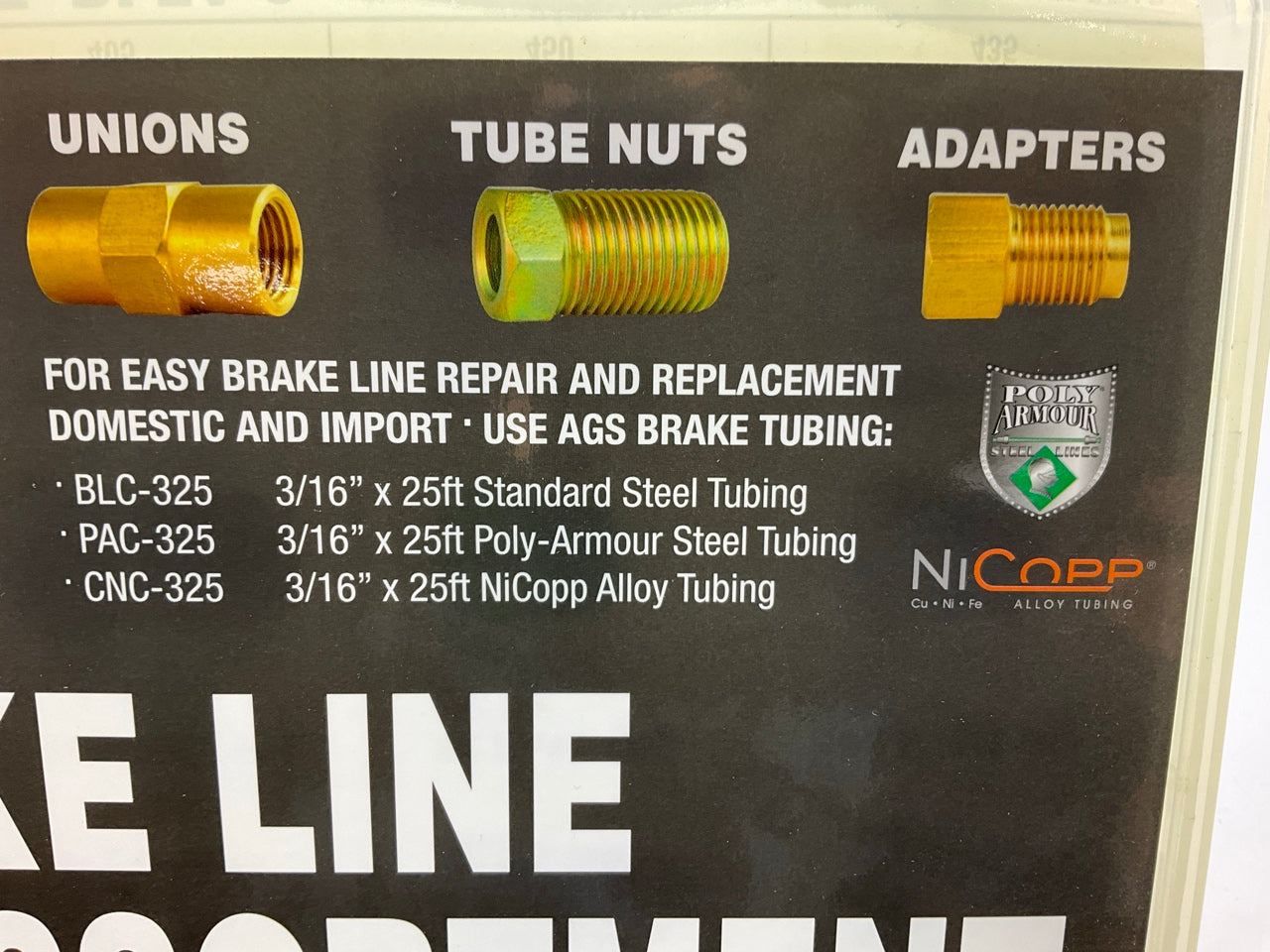 (8) AGS BLFA 3/16'' Tube Nut, Union, Adapter Fitting Assortment, 24 SKU