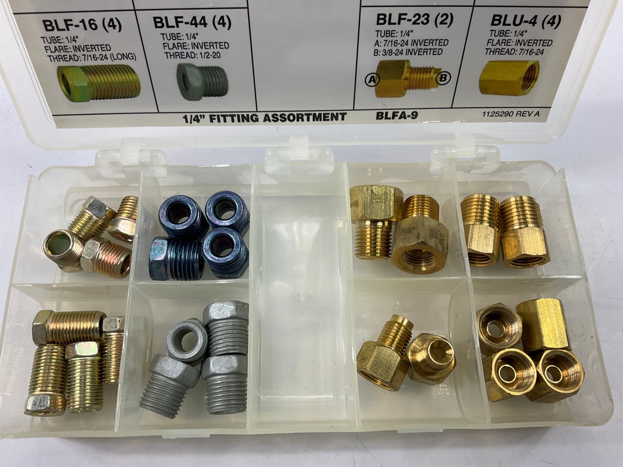 AGS BLFA-9  1/4 Tube Nut, Union, Adapter Fitting Assortment, 8 SKU Kit