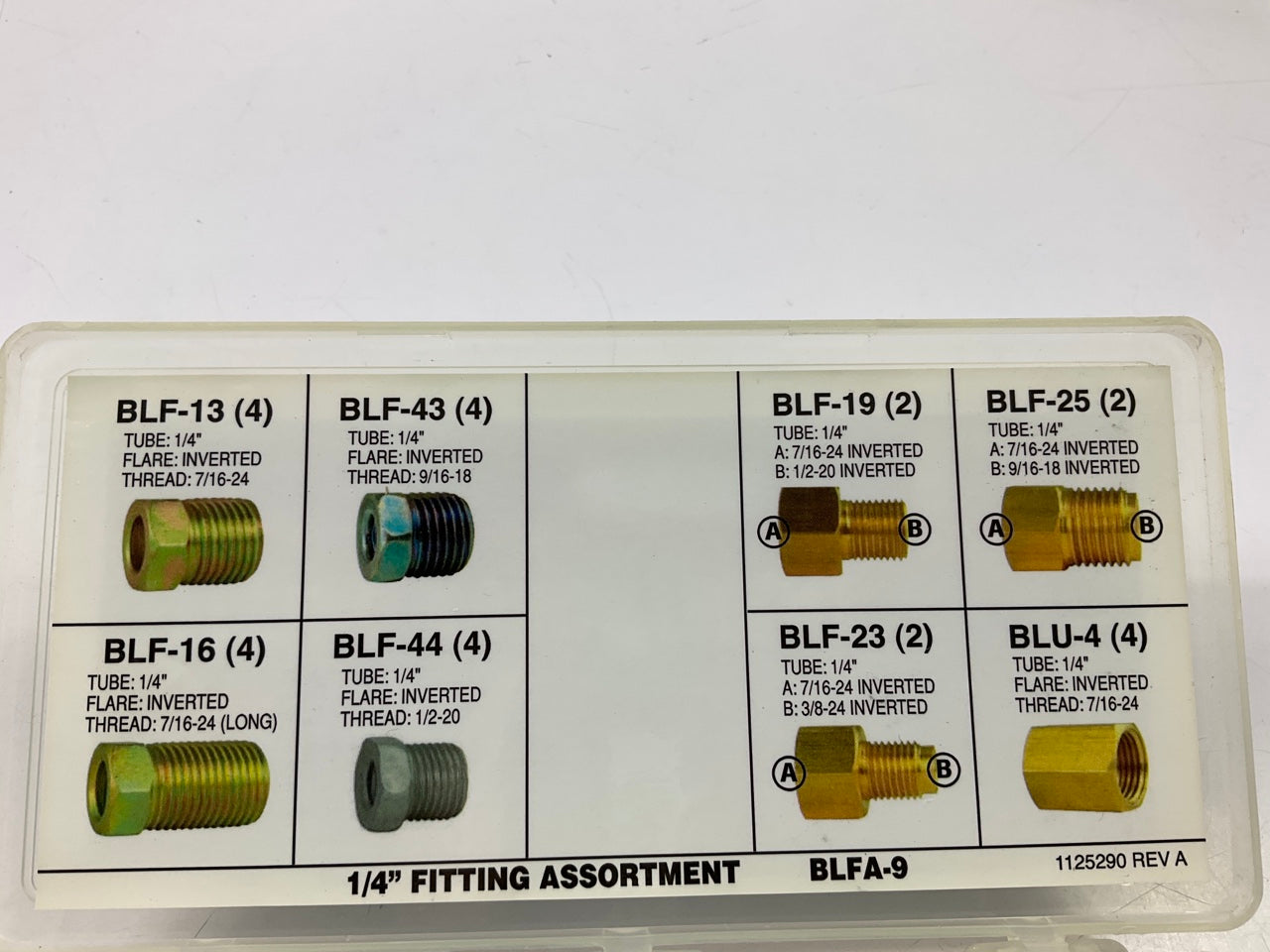 AGS BLFA-9  1/4 Tube Nut, Union, Adapter Fitting Assortment, 8 SKU Kit