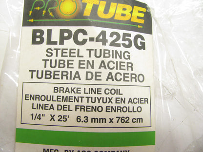 AGS BLPC-425G 1/4'' X 25' GO-FAST Green Carbon Steel Pro-Tube Brake Line