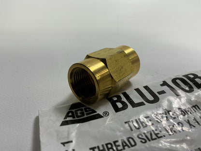 AGS BLU-10B Brass Brake Line Union, 6mm (M12x1.0 Bubble)