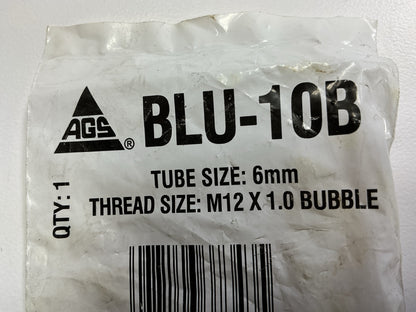 AGS BLU-10B Brass Brake Line Union, 6mm (M12x1.0 Bubble)