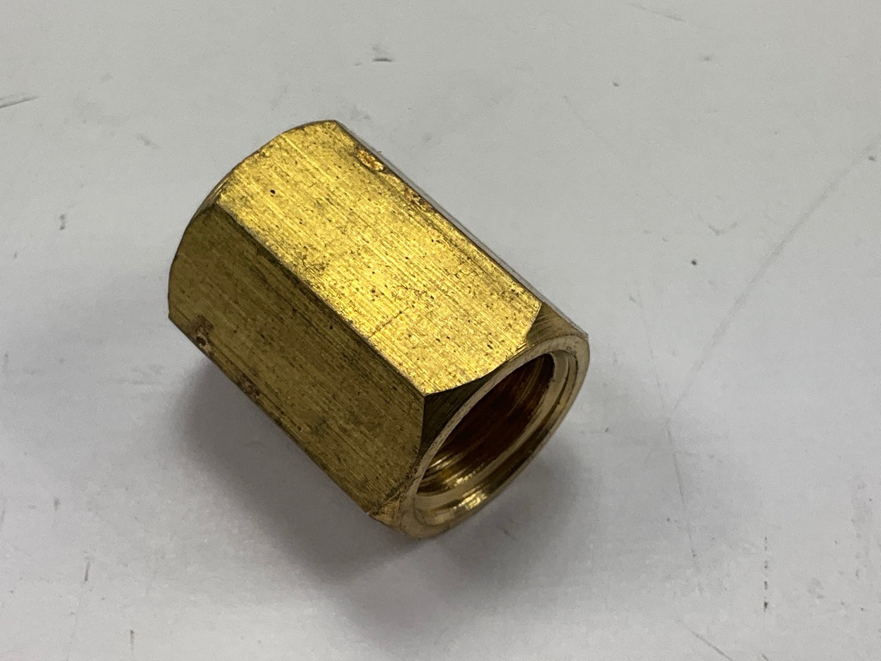 (6) AGS BLU-3 Brake Line Brass Fitting Union, 3/16'' (3/8''-24 Inverted)