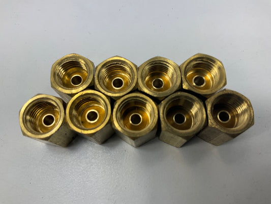(9) AGS BLU-3 Brake Line Brass Fitting Union, 3/16'' (3/8''-24 Inverted)