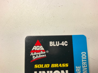 AGS BLU-4C Brass Brake Line Union, 1/4'' (7/16''-24 Inverted)