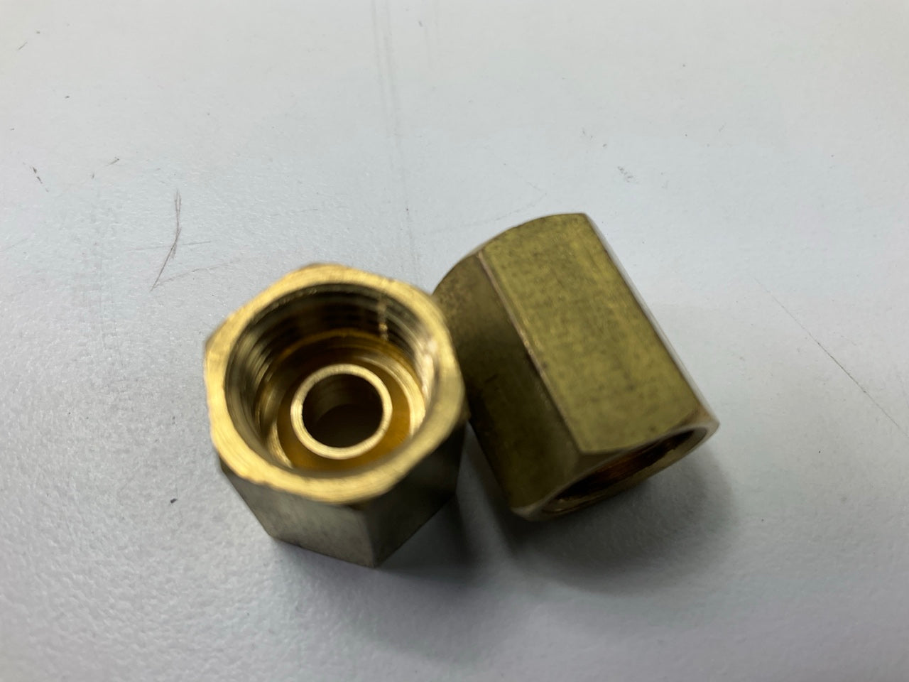 (10) AGS BLU-5 Brass Brake Line Union, 5/16'' (1/2''-20 Inverted)