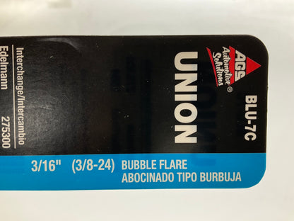 (5) AGS BLU-7C Steel Brake Line Union, 3/16'' (3/8''-24 Bubble)