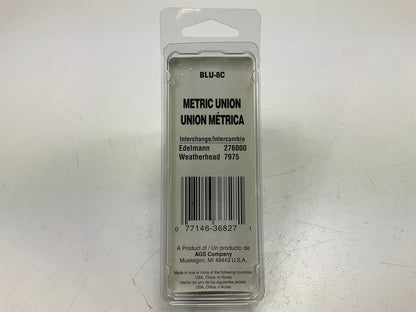 AGS BLU-8C Steel Brake Line Union, 3/16'' (M10x1.0 Bubble)