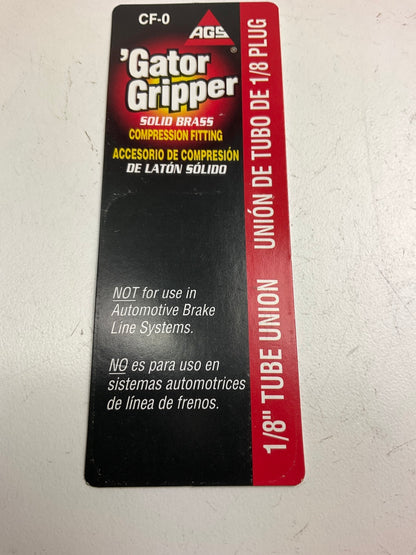 AGS CF-0 Brake Line Brass Compression Union, 1/8''
