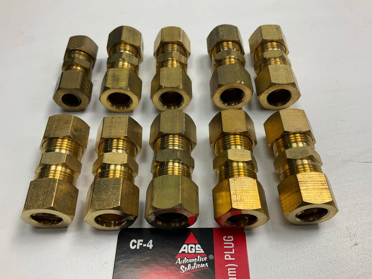 (10) AGS CF-4 Brass Compression Unions, For 3/8'' Tubing