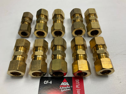 (10) AGS CF-4 Brass Compression Unions, For 3/8'' Tubing