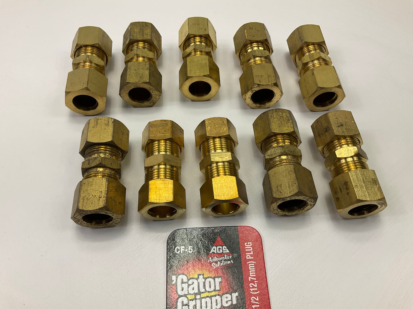 (10) AGS CF-5 Brass Compression Union, 1/2''