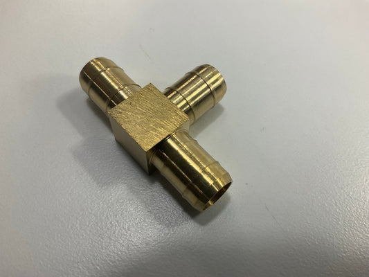 AGS CHF-41B 3/8'' Clamp Union Tee, Brass - Connect Three Hoses ''T'' Union Fitting