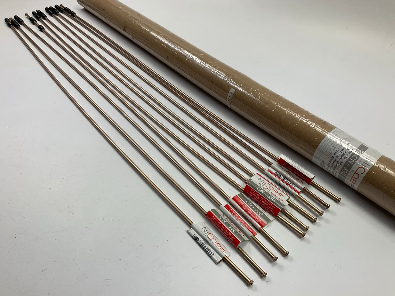 (10) AGS CN-330 NiCopp Nickel/Copper Brake Lines, 3/16 X 30'',  3/8-24'' Threads