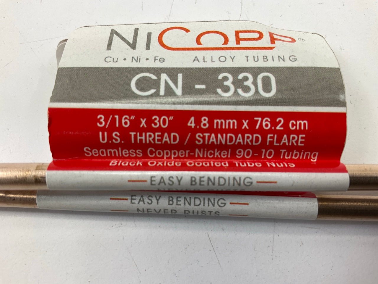 (10) AGS CN-330 NiCopp Nickel/Copper Brake Lines, 3/16 X 30'',  3/8-24'' Threads
