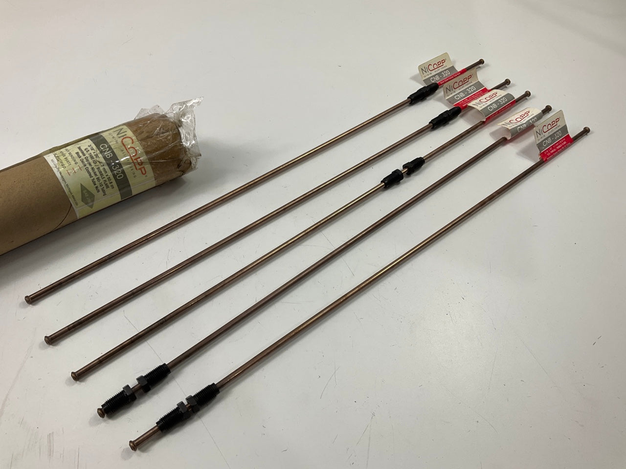 (5) AGS CNB-320 NiCopp Copper Nickel Alloy Brake Line: 20'' Long, 3/16'' Diameter