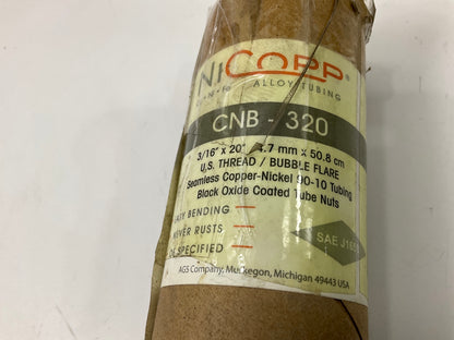 (5) AGS CNB-320 NiCopp Copper Nickel Alloy Brake Line: 20'' Long, 3/16'' Diameter