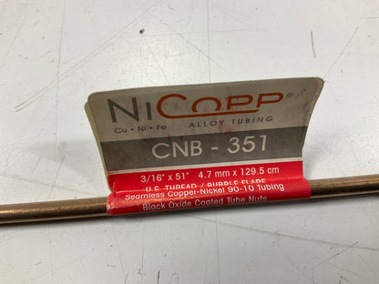 (5) AGS CNB351 NiCopp Nickel / Copper Brake Lines, 3/16'' X 51'', 3/8- 24 Fittings