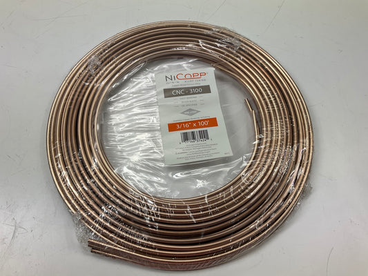 100 FT AGS CNC3100 Brake Hydraulic Bulk Line 3/16'' Tubing Copper Nickel EasyBend