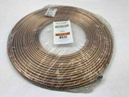 AGS CNC-4100 Nickel / Copper Brake Line Tubing Coil, 1/4'' X 100'  (100 FEET)