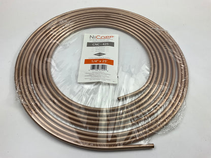 AGS CNC-425 NiCopp Nickel / Copper Brake Line Tubing Coil - 1/4'' X 25'