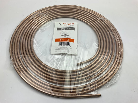 AGS CNC-425 NiCopp Nickel / Copper Brake Line Tubing Coil - 1/4'' X 25'