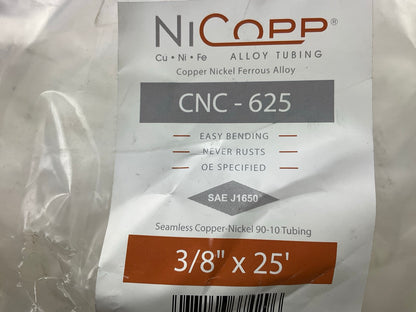 AGS CNC-625 Ni/Cu Brake / Fuel / Transmission Line Tubing Coil, 3/8'' X 25 FEET