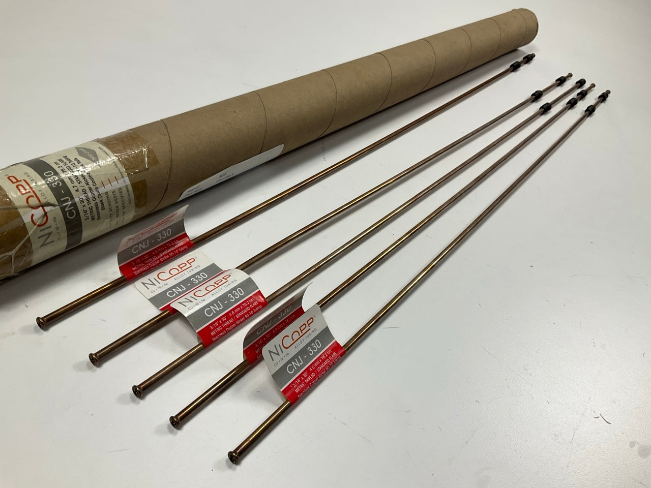(5) AGS CNJ-330 Copper Nickel Alloy Brake Line: 30'' Long, 3/16'' Diameter
