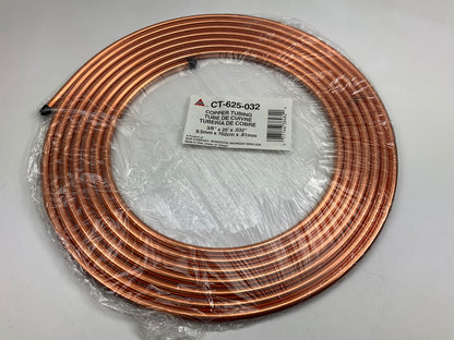AGS CT-625-032 Copper Coil Tubing 3/8'' OD X 25' Long X .032'' Thick