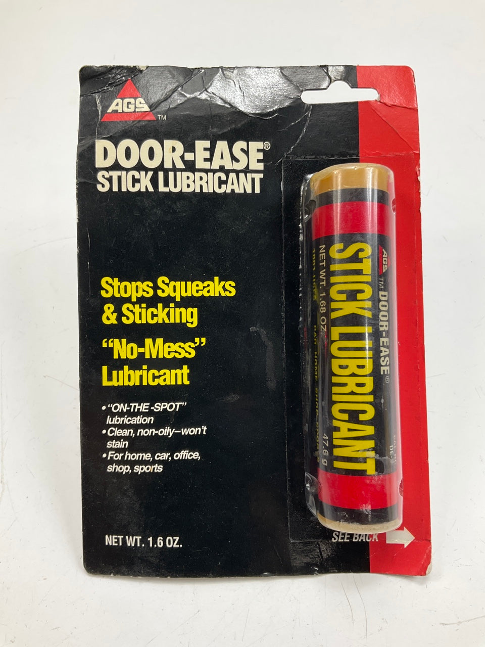 AGS DEK-3H Door-Ease Stick Lubricant, 1.6 Oz, Stops Squeaks & Sticking Doors