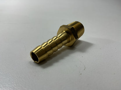 AGS FHF-14B 5/16'' Barbed Hose To 1/4'' NPT Male (1/4-18 NPTM) Brass Fitting