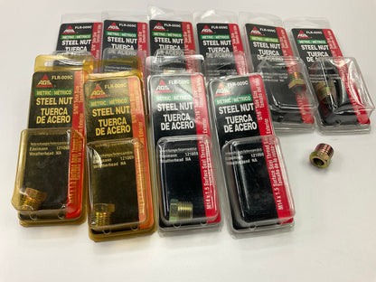 (10) AGS FLR-009C Brake Line Steel Tube Nuts, 5/16'' (M14x1.5 Surface Seal)