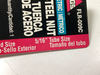 AGS FLR-009C Brake Line Steel Tube Nut, 5/16'' (M14x1.5 Surface Seal)