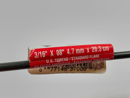 AGS PA-308 PVF Coated Steel Brake Line: 8'' Long, 3/16'' Diameter, Universal