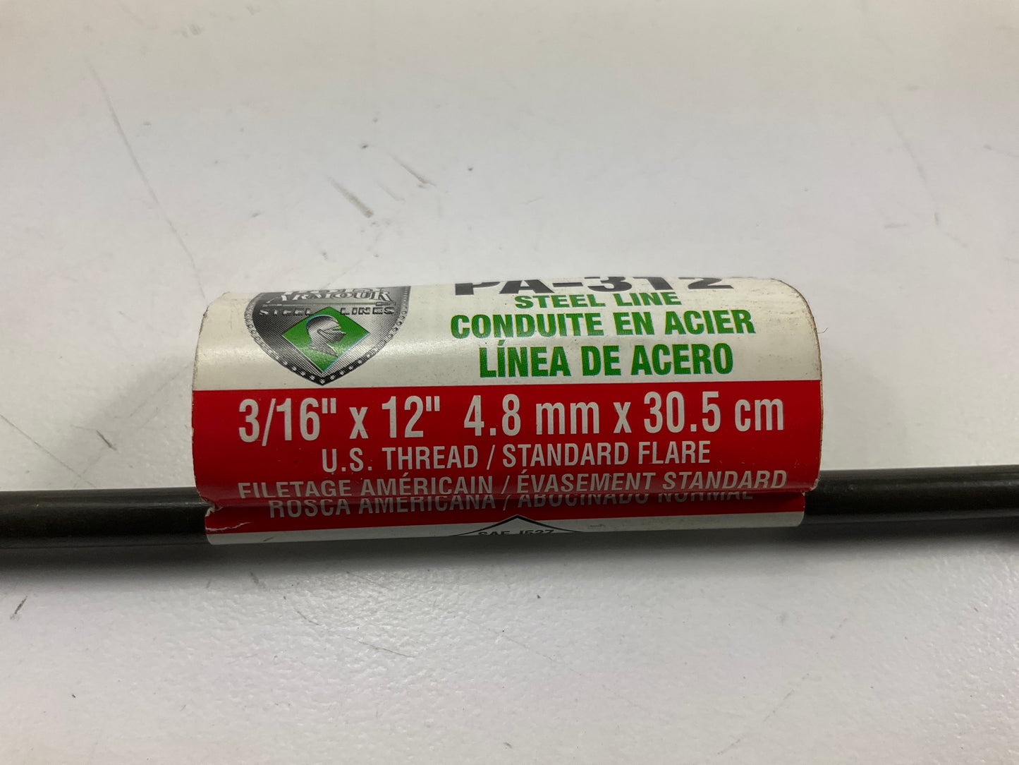 (5) AGS PA312 PVF Coated Steel Brake Line: 12'' Long, 3/16'' Diameter, Universal