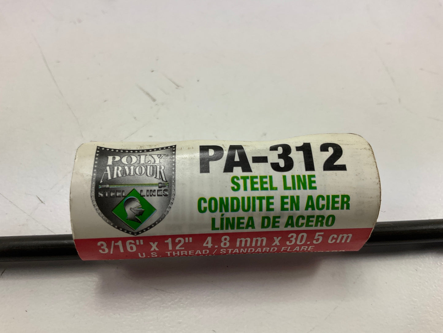 (5) AGS PA312 PVF Coated Steel Brake Line: 12'' Long, 3/16'' Diameter, Universal