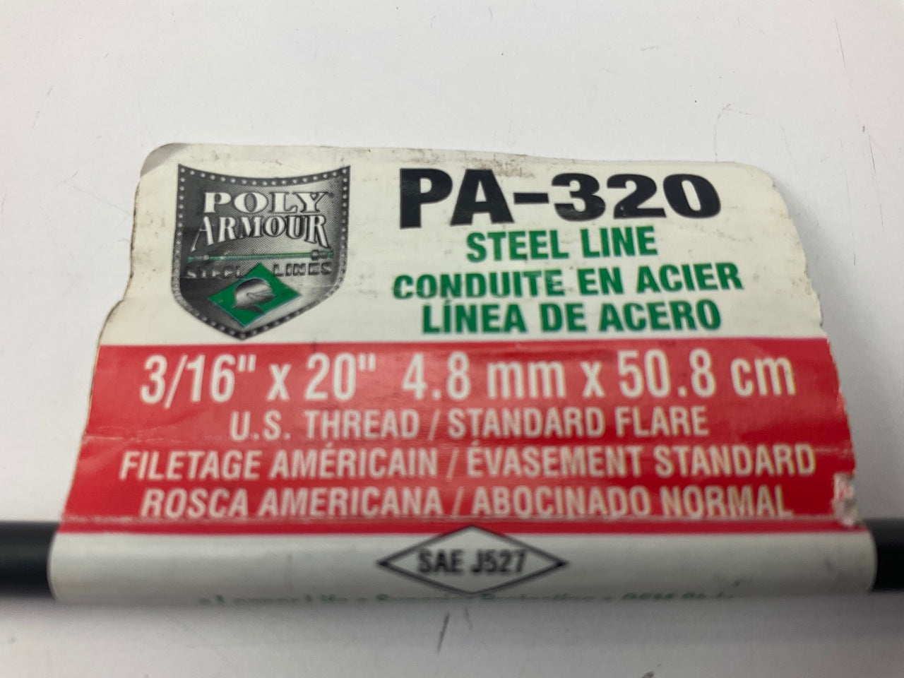 AGS PA-320 Domestic Poly-Armour PVF Steel Brake Line 3/16'' X 20''