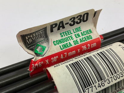 (5) AGS PA330 PVF Coated Steel Brake Line: 30'' Long, 3/16'' Diameter, Universal